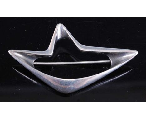 Henning Koppel (1918-1981) for Georg Jensen - a sterling silver abstract brooch, stamped marks and numbered 376 verso, 4 x 6.