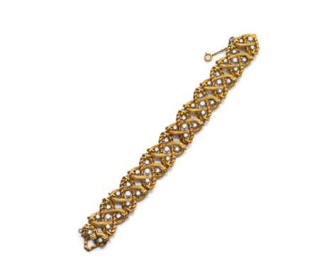Extravagantes Vintage Brillant-Gold-ArmbandNew York Tiffany &amp;amp; Co. Entwurf Jean Schlumberger, um 1970L. 17,5 (18,5) cm