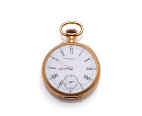 Patek Philippe TaschenuhrSchweiz um 1884D. 48 mm750/000 Gelbgold gestempelt, signiert Patek Philippe &amp;amp; Cie Genève. We