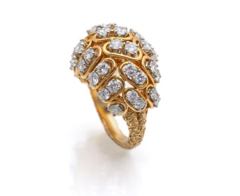 Prächtiger Vintage Brillant Cocktail RingParis Maison Cartier, um 1960RM 54750/000 gestempelt und signiert mit "Cartier made 