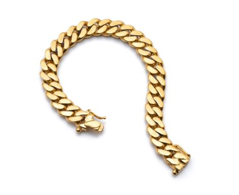 PanzerarmbandL. 19,5 cmPanzerarmband 750/00 Gelbgold gestempelt, Oberfläche poliert, Gewicht 71 g.Privatsammlung Baden- Württ