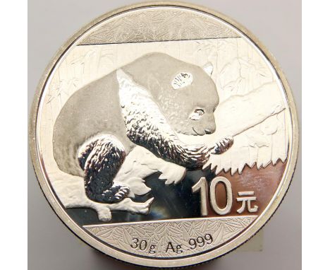 2016 30g pure silver Panda coin, encapsulated. P&amp;P Group 1 (£14+VAT for the first lot and £1+VAT for subsequent lots) 