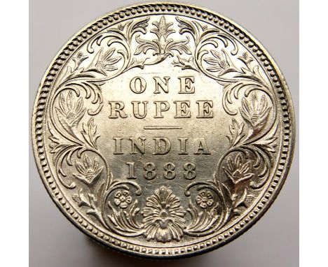 1888 - Colonial India - Silver Rupee of Queen Victoria. P&amp;P Group 1 (£14+VAT for the first lot and £1+VAT for subsequent 