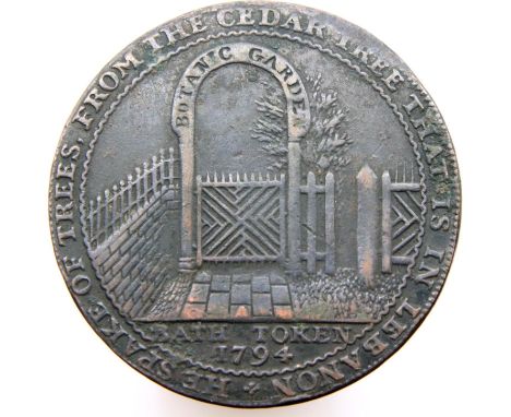 1794 - Bath token "Botanic Garden". P&amp;P Group 1 (£14+VAT for the first lot and £1+VAT for subsequent lots) 