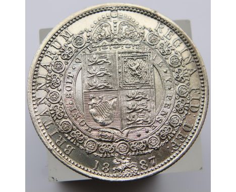 1887 - Silver Half Crown of Queen Victoria. P&amp;P Group 1 (£14+VAT for the first lot and £1+VAT for subsequent lots) 