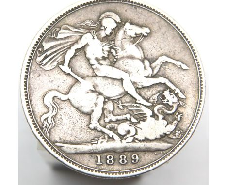 1889 silver Crown of Queen Victoria. P&amp;P Group 1 (£14+VAT for the first lot and £1+VAT for subsequent lots) 