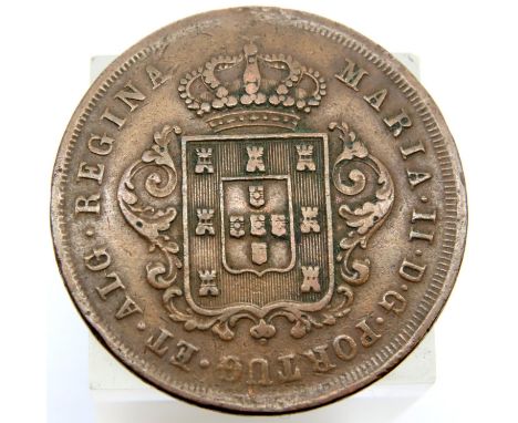 1842 - Portugese Madeira Islands - 10 Reis. P&amp;P Group 1 (£14+VAT for the first lot and £1+VAT for subsequent lots) 