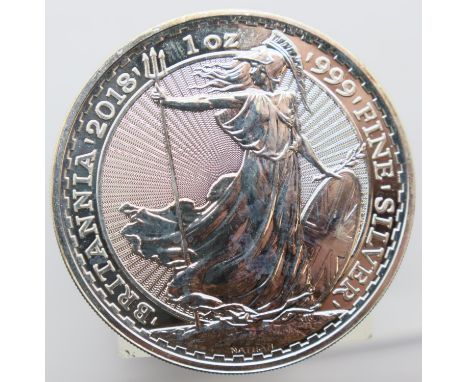 2018 Fine Silver 1 oz Bullion round. P&amp;P Group 1 (£14+VAT for the first lot and £1+VAT for subsequent lots) 