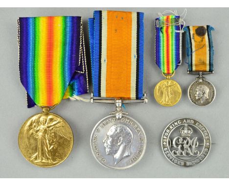A WWI BRITISH WAR & VICTORY MEDALS, named to 37003 Pte W.H. Gregory, Worcester Regiment, together with accompanying miniature