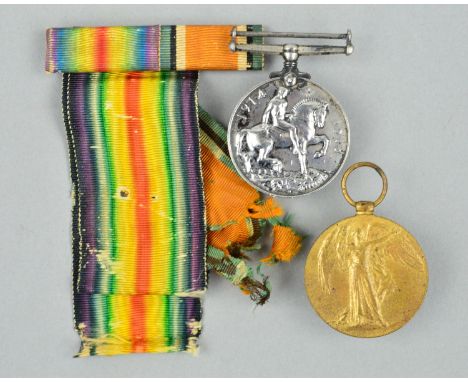 A WWI PAIR OF MEDALS, to include British War and Victory medal correctly named to SE-29918 Pte A.H. Wileman AVC (Army Veterin