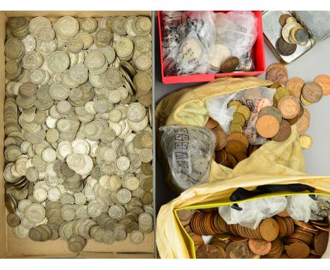 OVER 3.5 KILOS OF SILVER COINAGE FROM VICTORIA TO GEORGE VI, together with other 20th Century coins and an amount of scrap si