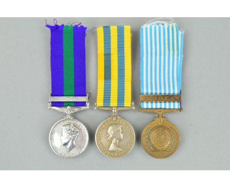 A KOREAN WAR GROUP OF THREE MEDAL, Queens Korea medal named to 22539270 Sigm.n A. Tuffin, Royal Signals, U.N. Korea medal un-
