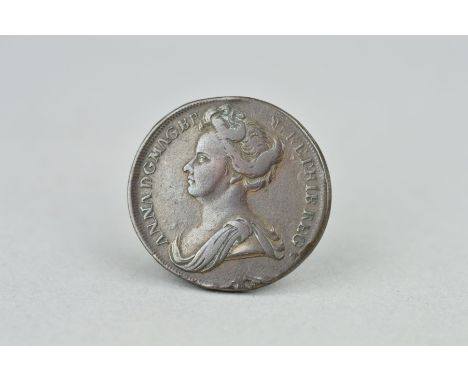 QUEEN ANNE COPPER PATTERN HALFPENNY, struck 1702-1714 but without date, no official halfpennies were minted during Annes Reig