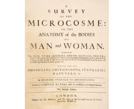 Remmelin (Johann, &amp; Michael Spaher of Tyrol). A Survey of the Microcosme: or, The Anatomy of the Bodies of Man and Woman.
