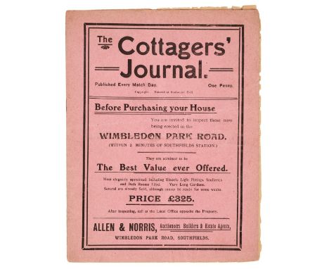 Fulham Football Club. A collection of programmes, photographs and ephemera, including Cottagers' Journal and Official Program