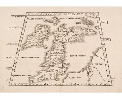 British Isles. Waldseemüller (Martin), Europae Tabula prima continet Insulam Albion sive Britanniam &amp; Hyberniam, (title p