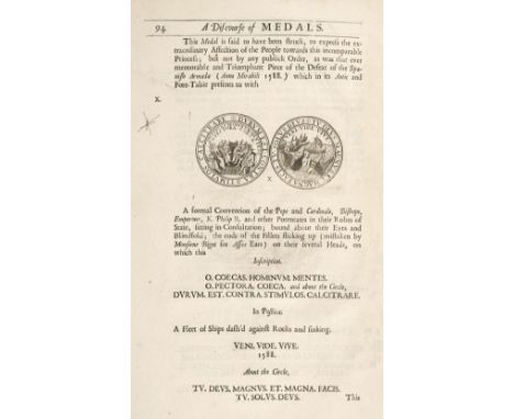 Evelyn (John). Numismata. A Discourse of Medals, Antient and Modern. Together with some account of heads and effigies of illu