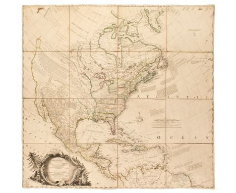 North America. Rocque (John), A General Map of North America; in which is express'd the several new roads, forts, engagements