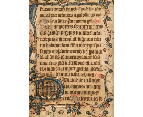 Illuminated leaves. Sixty illuminated manuscript leaves from a Book of Hours, probably Northern France, circa 1450, 60 manusc