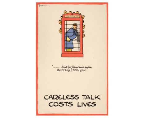 * Bird (Cyril Kenneth, pseud. 'Fougasse'). Careless Talk Costs Lives, circa 1940, three colour lithographic posters, each app