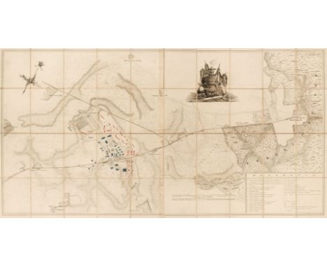 Battle of Waterloo. Jackson (W.). Field of Waterloo, 1815, engraved map by Jackson after a survey by S. Wharton taken in July