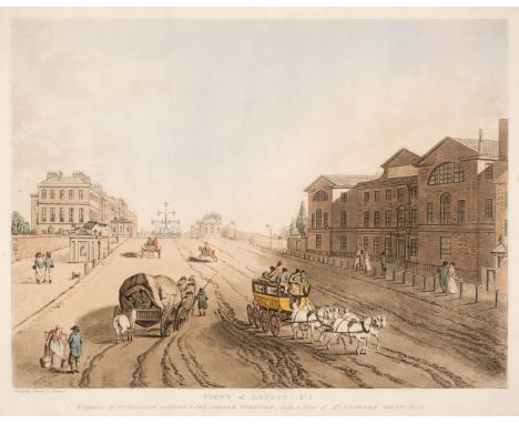 * Rowlandson (Thomas &amp; Dagaty Delini). Views of London, the set of 6, Entrance of Piccadilly or Hyde Park Corner Turnpike