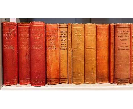 Fortescue (J.W.) A History of the British Army, 13 volumes in 14 and 6 map volumes, London: Macmillan and Co., 1899-1930, col