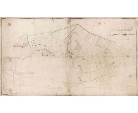 * Manuscript Estate Plan. Plan of an Estate in Coat and Aust, Gloucestershire belonging to Sir Henry Cann Lippincott Bart. ci