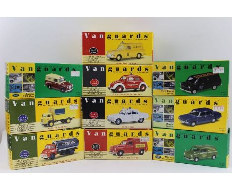 VANGUARD DIE CAST VEHICLES boxed and mint 1.43 scale, including trucks and saloons (10)