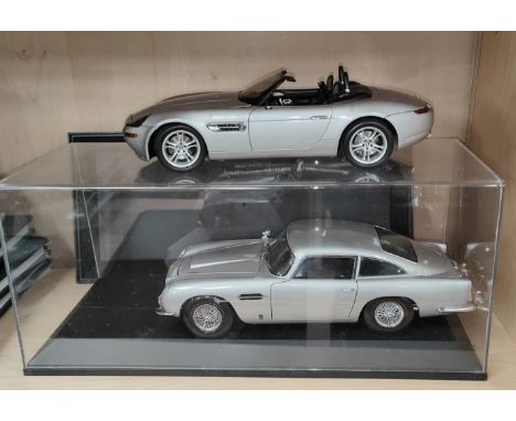 5 James Bond Scale Auto Art Cars from various eras&nbsp; &nbsp; including Aston Martin etc 