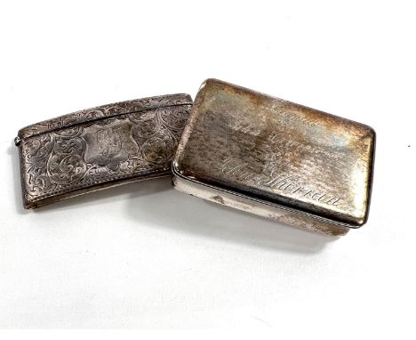A Georgian Silver snuff box hinged lid gilt interior with presentation inscription to John Shirran Birmingham 1825 by Thomas 