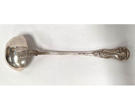 A Victorian silver Kings Pattern soup ladle, London, 1858, George Adams maker, 9.5oz, 34cm 
