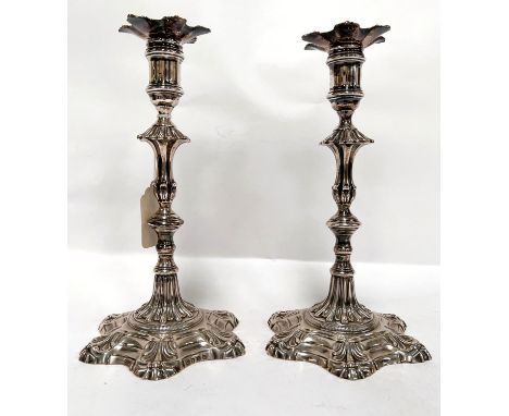 A pair of Georgian Rococo candle sticks London 1821 Joseph Craddock William K. Reid 42.7oz (1327gm)&nbsp;Marks good and clear