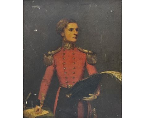 British School (18th/19th century): Portrait of a British Officer, oil on panel unsigned 26cm x 21cm 