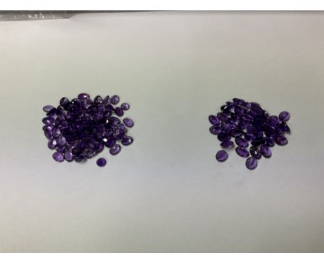 Unmounted Amethyst XXX colour stones, 41 stones 8x6 mm oval cut 46.21ct, 82 stones 7x5mm oval cut 55.93ct.