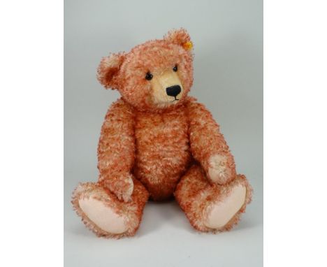 A large Steiff Replica Apricot tipped Teddy Bear, yellow tag 000218, 25” (63.5cm) tall, (condition: excellent).