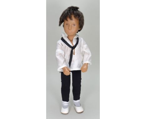 Sasha Trendon Ltd Gregor Dark hair boy doll, English circa 1970, with painted brown eyes with single line eyelids, shading an