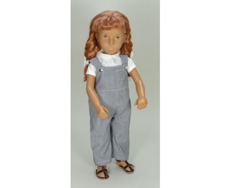 Rare Sasha Trendon Ltd Red head girl doll in Dungarees, English 1969, painted light brown eyes with pin pupils, eyelashes, sh