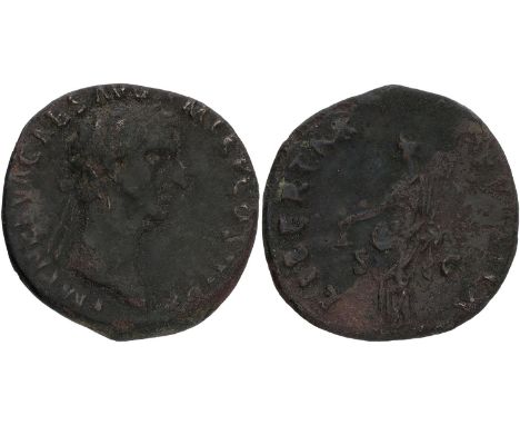Roman Empire. Nerva. Sestertius. ND (96-98 AD). F. RIC 64, Kampmann 26.30. 8,41 g.