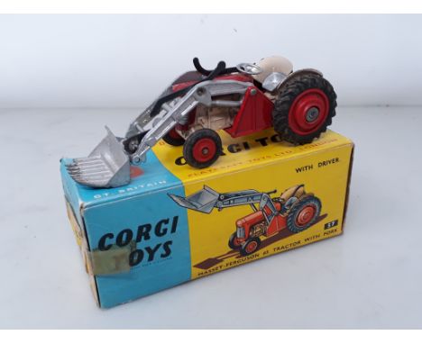A boxed Corgi Toys No.57 Massey-Ferguson 65 Tractor with fork 