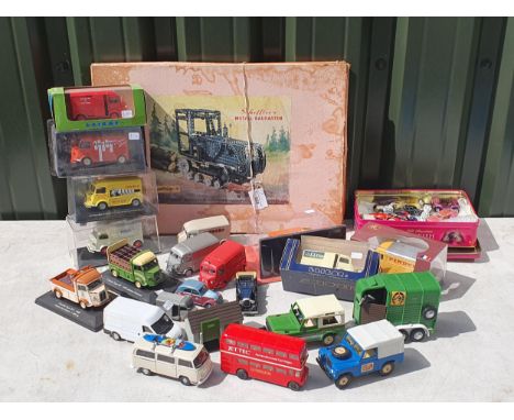 A Scheffler's Tractor Construction Kit and a box of modern diecast Models 