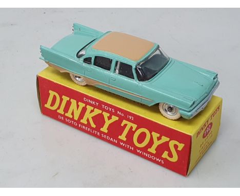 A boxed Dinky Toys No.192 green and tan De Soto Fireflite Sedan 