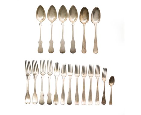 A group of Continental, Scandinavian and Canadian silver flatware. Various dates and makers. The group comprising: A19th cent