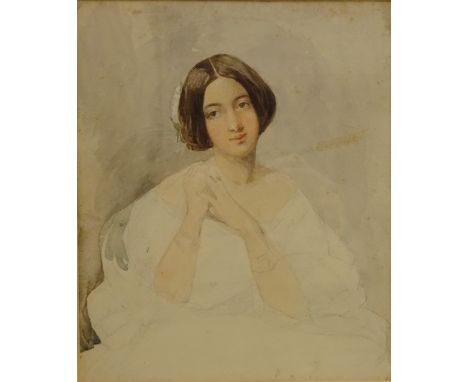 Portrait of a Lady, 19th/early 20th century pencil and watercolour unsigned 20cm x 17cm   Condition Report   Click here for f