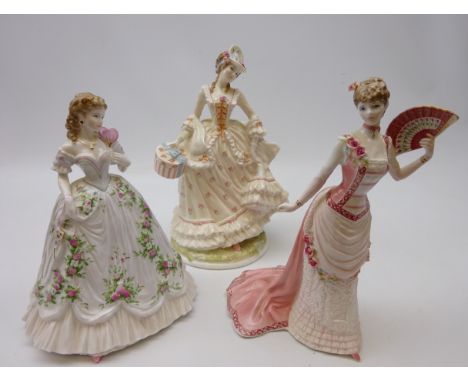 Tree Royal Worcester limited edition figurines; 'Song of Spring', 'Queen of Hearts' & 'The Painted Fan' (3)   Condition Repor