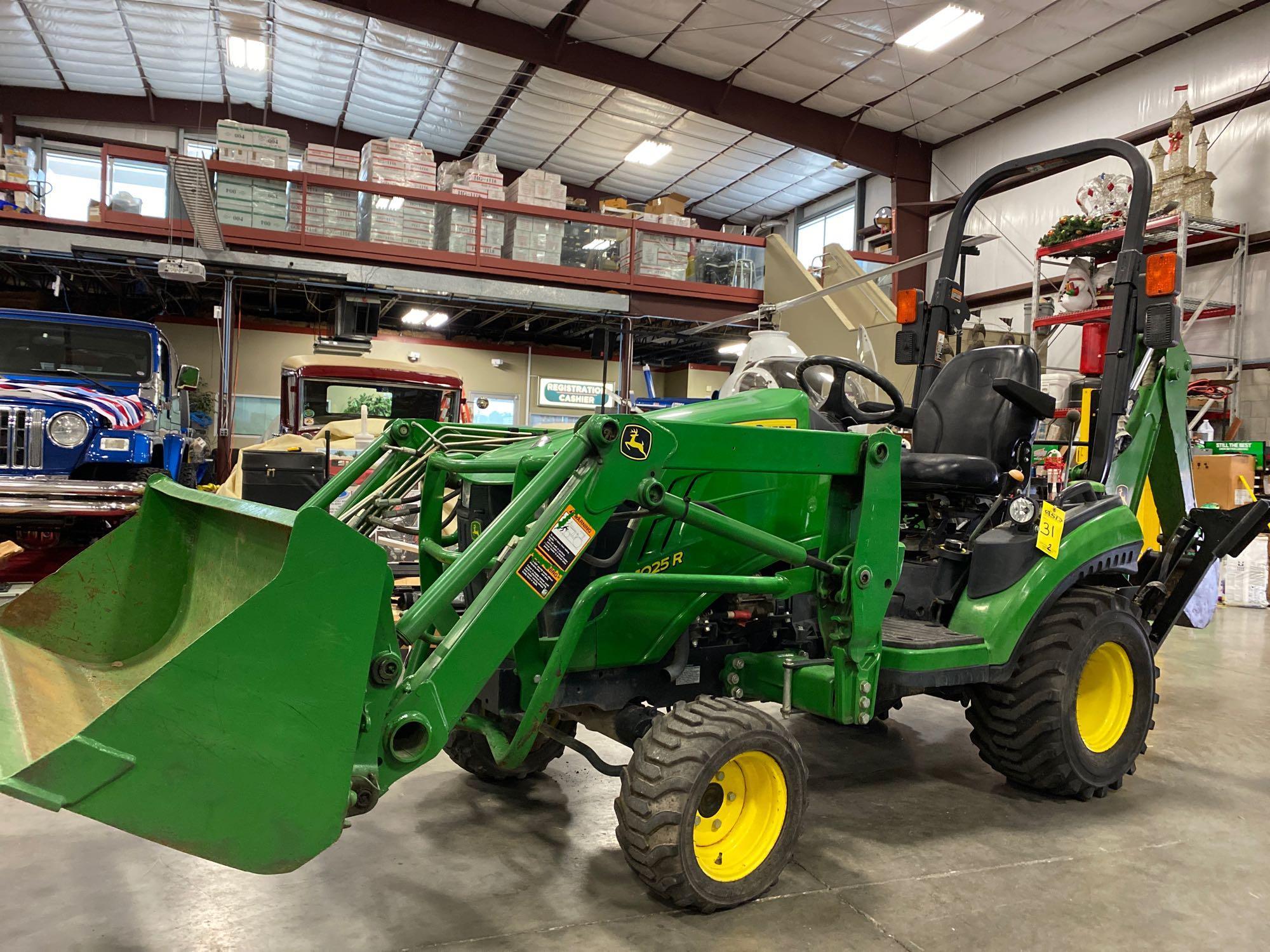 2016 John Deere Tractor, Diesel, Loader, Backhoe Bucket, Out Riggers 