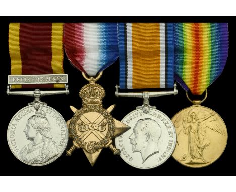 Four: Chief Gunner Charles Davidge, Royal Navy, who was mentioned in despatches and specially promoted for services at the ca