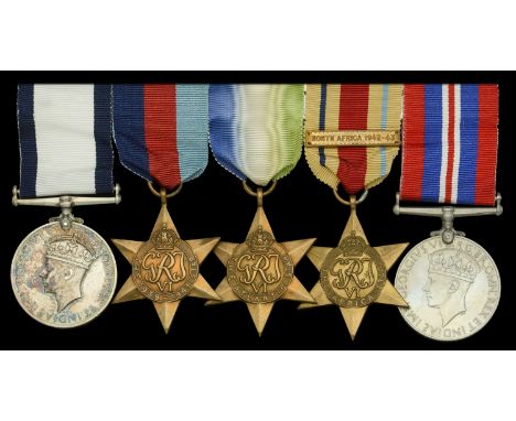 The outstanding Second War ‘withdrawal from Crete’ C.G.M. group of five awarded to Able Seaman Rodney Bridge, Royal Navy, for