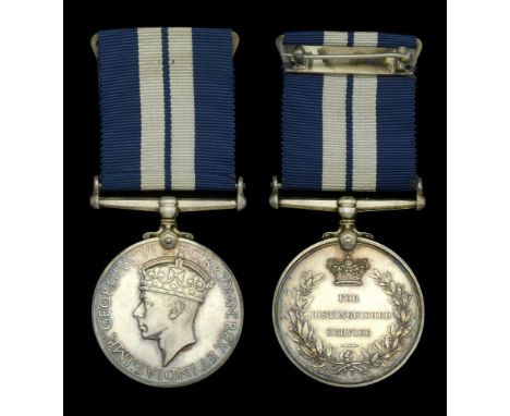 The Second War submariner’s D.S.M. awarded to Leading Stoker W. E. Edwards, Royal Navy, who was present at some memorable act