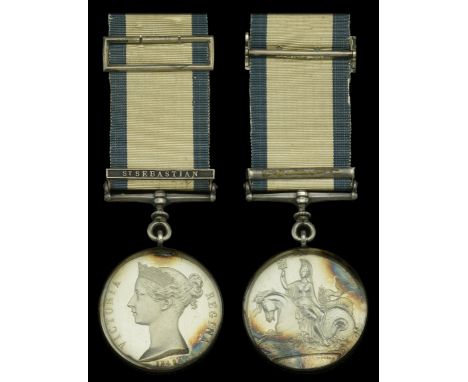 The Naval General Service medal awarded to Commander Michael Dwyer, Royal Navy, a Lieutenant in the Révolutionnaire at the si